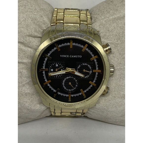 Vince Camuto VC1122GP Men's Stainless Steel Analog Black Dial Quartz Watch HK746 - Picture 2 of 11